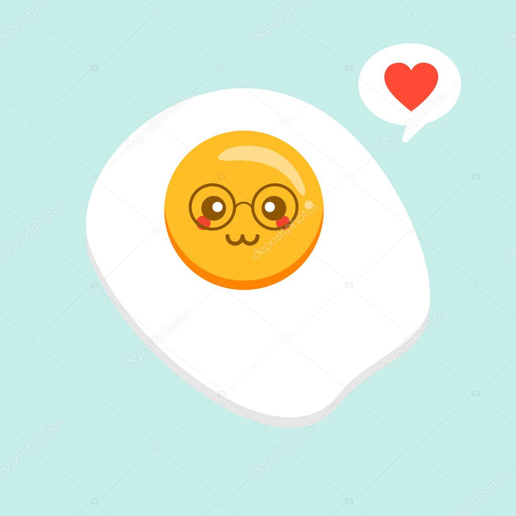 Cute Fried Egg Cartoon Character Isolated On Background Vector Illustration Funny Fast Food Menu Emoticon Face Icon Worried Cartoon Face Food Comical Scrambled Egg Animated Mascot 402617566 Larastock