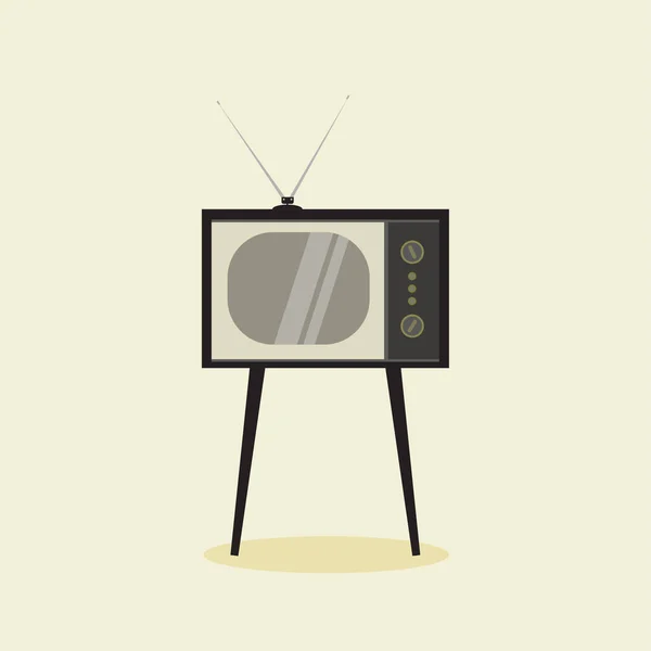 Alter Fernseher Alter Einzelnes Symbol Flachen Stil Vektor Symbol Stock — Stockvektor