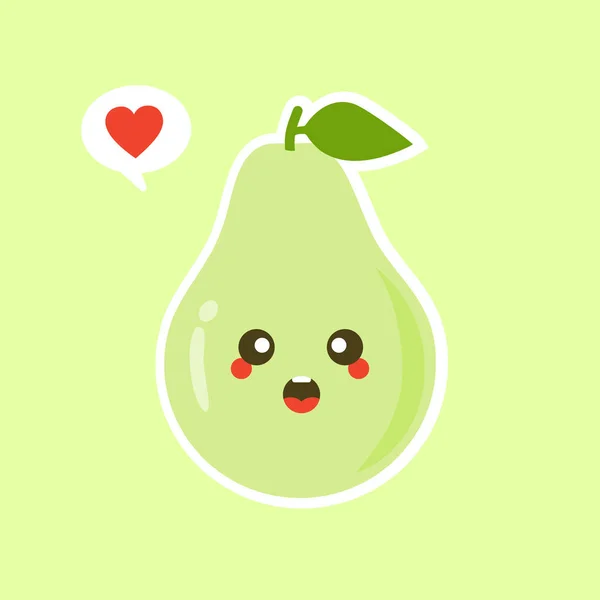 Drôle Heureux Mignon Heureux Souriant Avocat Vecteur Plat Personnage Dessin — Image vectorielle