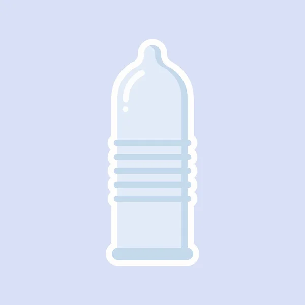 Kondomikon Vektor Färg Bakgrund Platt Vektor Kondom Symbol Tecken Från — Stock vektor