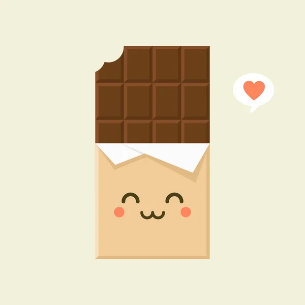 Cute Funny Chocolate Bar Characters Showing Emotions Cartoon Vector Illustration — Stock Vector