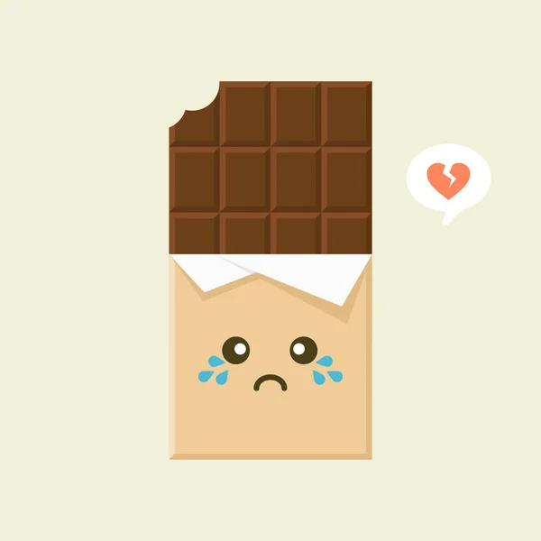 Personagens Bonitos Engraçados Barra Chocolate Mostrando Emoções Ilustração Vetorial Dos — Vetor de Stock
