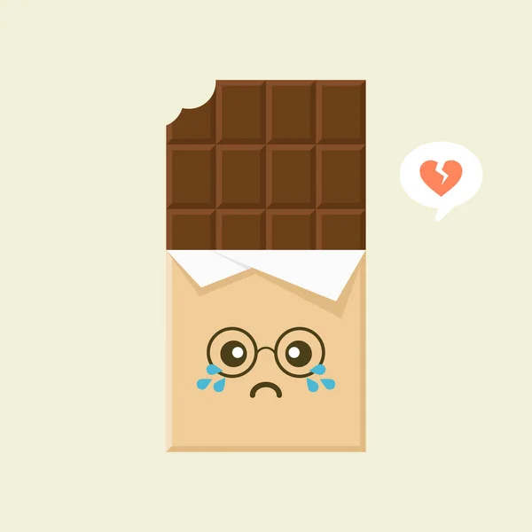 Lindos Divertidos Personajes Barras Chocolate Que Muestran Emociones Ilustración Vectorial — Archivo Imágenes Vectoriales