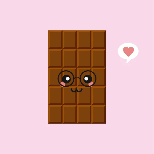 Personagens Bonitos Engraçados Barra Chocolate Mostrando Várias Emoções Ilustração Vetorial —  Vetores de Stock
