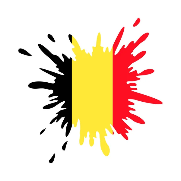 Belgium 플래그 스플래시 디자인 일러스트 — 스톡 벡터