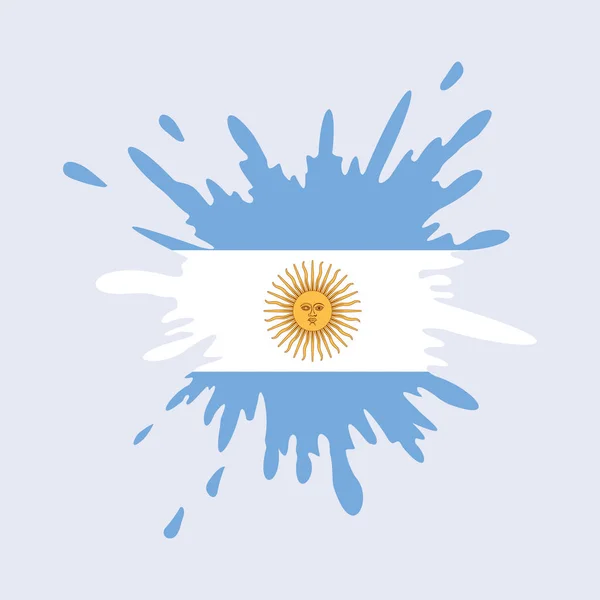 Argentina Flag Splash Design Vector Illustration — Stock Vector