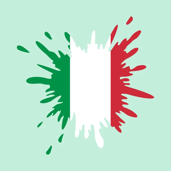 Een Plons Met Italiaanse Vlag Italiaanse Vector Spettert Vlag Kan — Stockvector