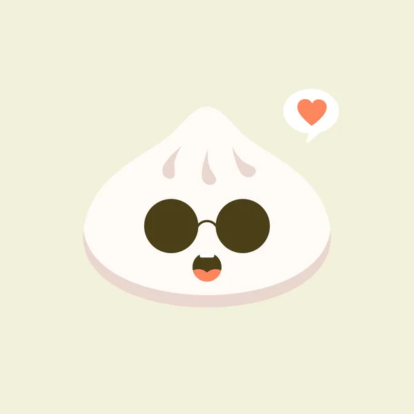 Chinees Dim Sum Schattig Kawaii Vector Karakter Aziatisch Traditioneel Gerecht — Stockvector