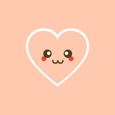 Sevgililer Günü 'nün şirin seti emoji kalplerinin komik çizgi film karakteri. Şirin ve Kawaii kalbinin vektör çizimi. Sevgililer Günü için sanat tasarımı selamlar ve kart, ağ, bayrak, aşk sembolü