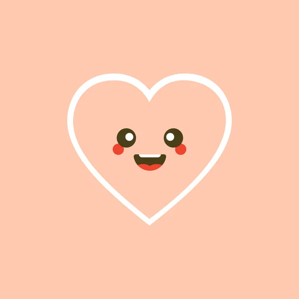 可爱的一套情人节卡通人物的卡通人物情感情用事的心 可爱和Kawaii心脏的矢量图解 情人节贺卡 爱情标志的艺术设计 — 图库矢量图片