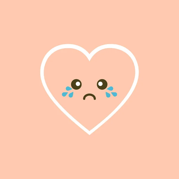 Roztomilá Sada Svátků Valentýna Legrační Kreslený Charakter Srdce Emoji Vektorová — Stockový vektor
