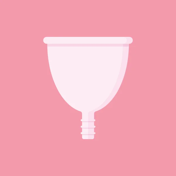 Menstruation Kopp Platt Design Vektor Illustration Isolerad Rosa Bakgrund Vektor — Stock vektor