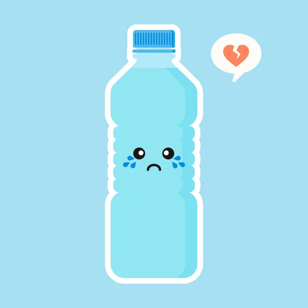 Personnage Eau Minérale Dessin Animé Mignon Kawaii Drôle Bouteille Eau — Image vectorielle