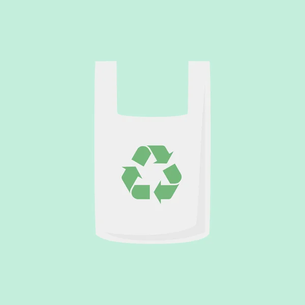 Plastic Bag Cartoon Character Vector Stickers Ecologic Sticker Plastic Pack — Stock Vector