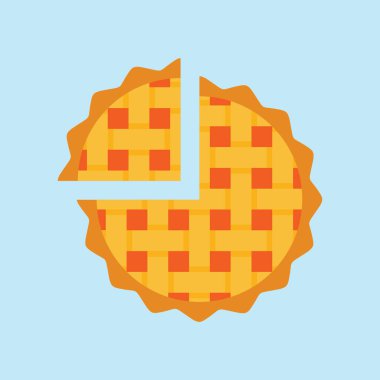 Şükran Günü öğesi. Kabak dolgulu ev yapımı turtaların vektör çizimi. Fırın, pasta ve menü tasarımı için harika. Ev yapımı turta etiketleri için iyi. konforlu yiyecek.