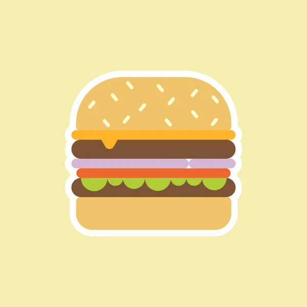 Burger Flat Design Illustration Icon Design Изолированный Цветном Фоне Мбаппе — стоковый вектор