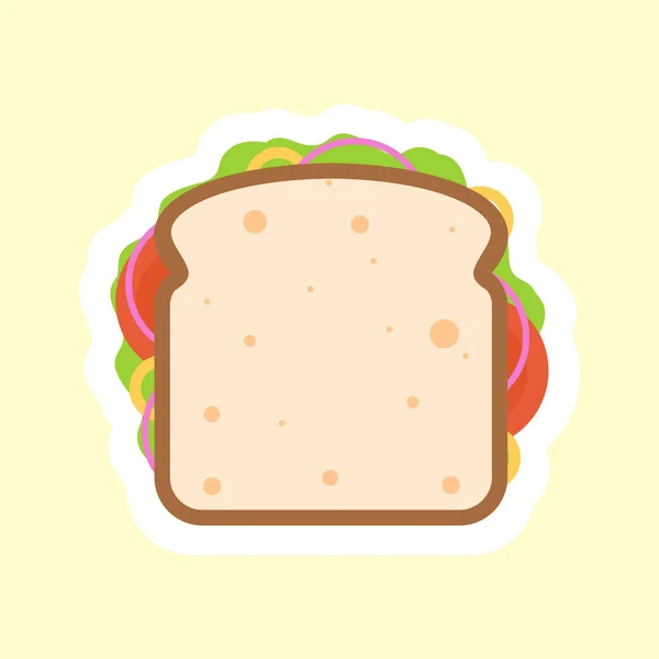 Dessin Plat Sandwich Illustration Vectorielle — Image vectorielle