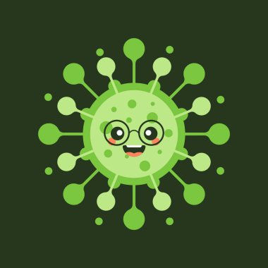 Çin, Wuhan 'dan gelen Corona Virüs çizgi film karakterleri renkli arkaplan Patojen Solunum Coronavirüsü 2019-nCoV. Poster, element, maskot, emoji ve simge için uygun bir kullanım. Covid-19, Sars, mermer, grip,