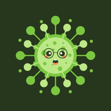 Çin, Wuhan 'dan gelen Corona Virüs çizgi film karakterleri renkli arkaplan Patojen Solunum Coronavirüsü 2019-nCoV. Poster, element, maskot, emoji ve simge için uygun bir kullanım. Covid-19, Sars, mermer, grip,