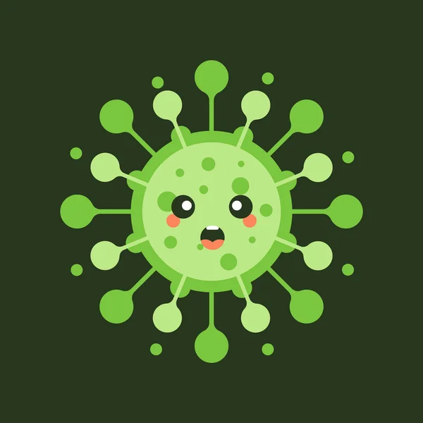 Personajes Dibujos Animados Del Virus Corona Sobre Fondo Color Coronavirus — Vector de stock