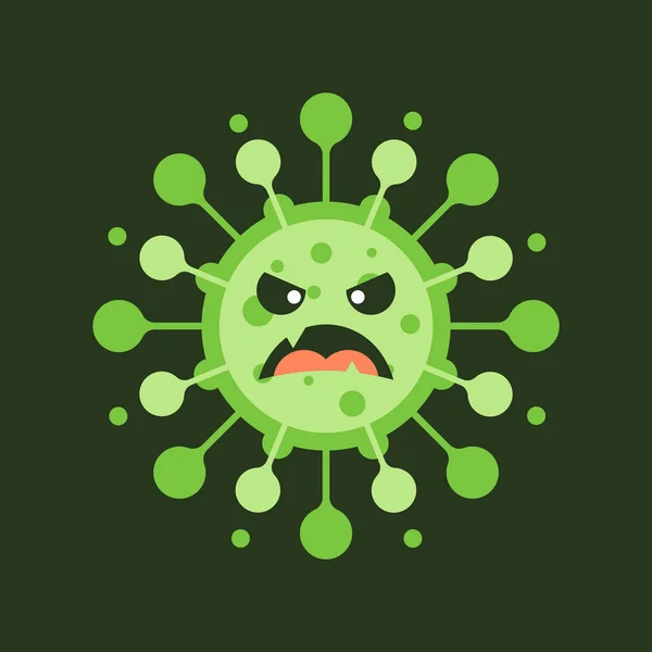 Corona Virus Personaggi Dei Cartoni Animati Sfondo Colore Patogeno Coronavirus — Vettoriale Stock