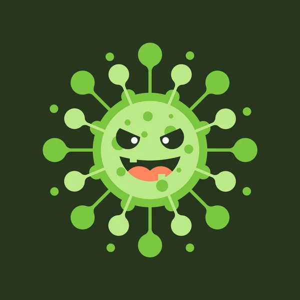 Corona Virus Zeichentrickfiguren Auf Farbigem Hintergrund Pathogen Respiratorische Coronavirus 2019 — Stockvektor