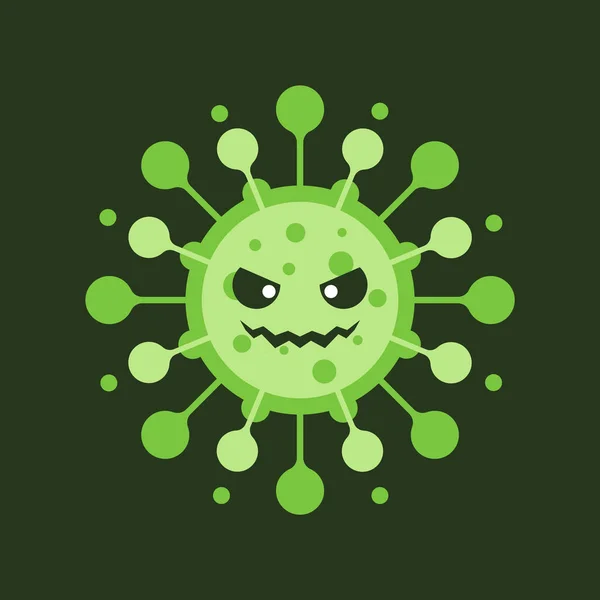 Corona Virus Χαρακτήρες Κινουμένων Σχεδίων Στο Φόντο Χρώμα Παθογόνο Αναπνευστικό — Διανυσματικό Αρχείο