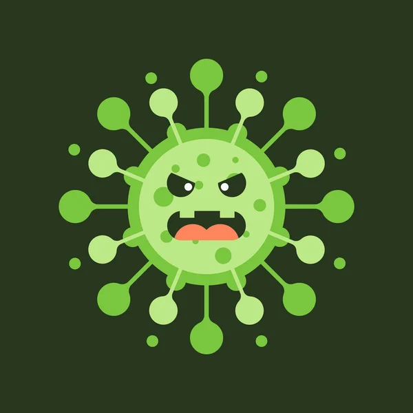 Personajes Dibujos Animados Del Virus Corona Sobre Fondo Color Coronavirus — Vector de stock