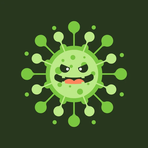 Corona Virus Zeichentrickfiguren Auf Farbigem Hintergrund Pathogen Respiratorische Coronavirus 2019 — Stockvektor