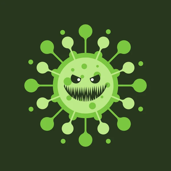 Personajes Dibujos Animados Del Virus Corona Sobre Fondo Color Coronavirus — Vector de stock