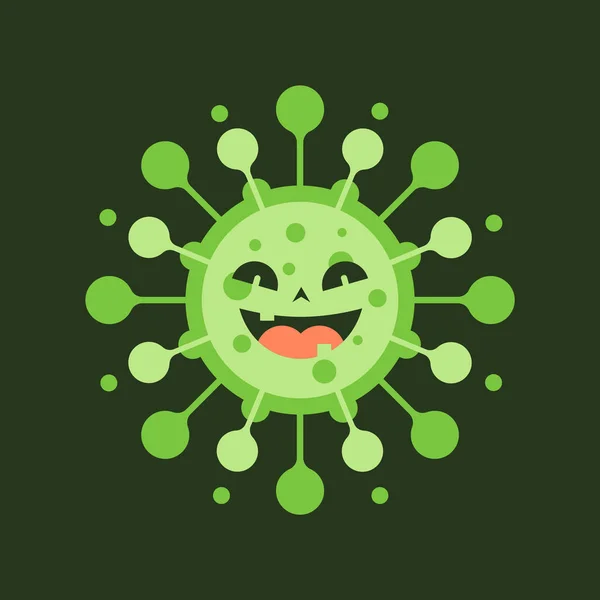 Personajes Dibujos Animados Del Virus Corona Sobre Fondo Color Coronavirus — Vector de stock