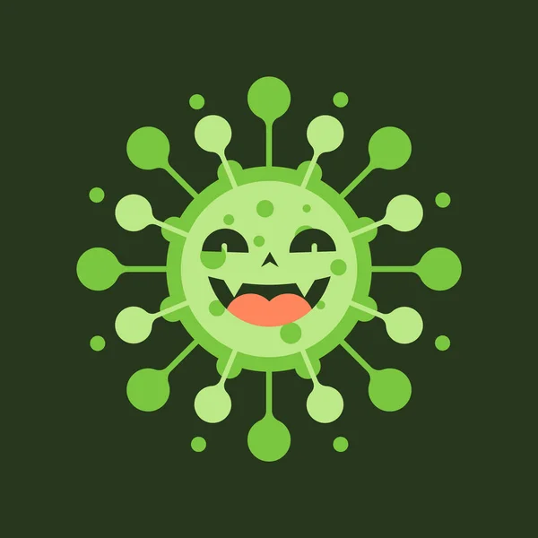 Karakter Kartun Corona Virus Pada Latar Belakang Warna Korona Virus - Stok Vektor