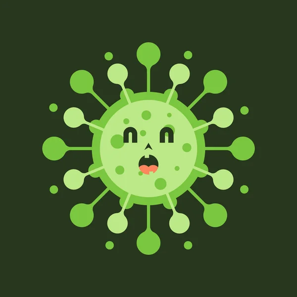 Corona Virus Zeichentrickfiguren Auf Farbigem Hintergrund Pathogen Respiratorische Coronavirus 2019 — Stockvektor