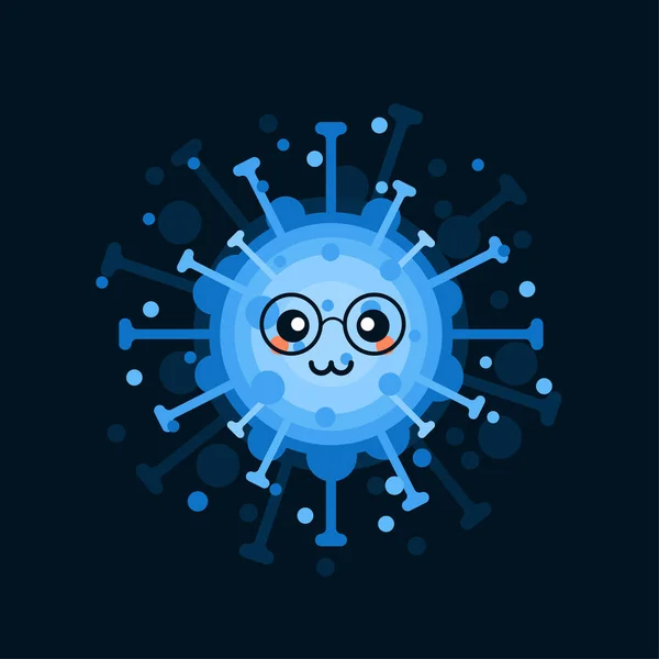 Personaje Corona Virus Con Expresión Facial Virión Coronavirus Sobre Fondo — Vector de stock