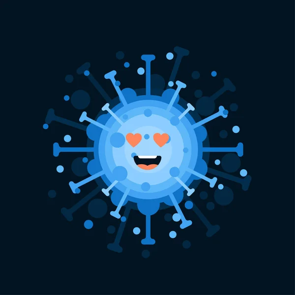 Personaje Corona Virus Con Expresión Facial Virión Coronavirus Sobre Fondo — Vector de stock