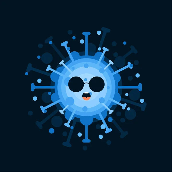 Corona Virus Charakter Mit Gesichtsausdruck Virion Des Coronavirus Auf Farbigem — Stockvektor