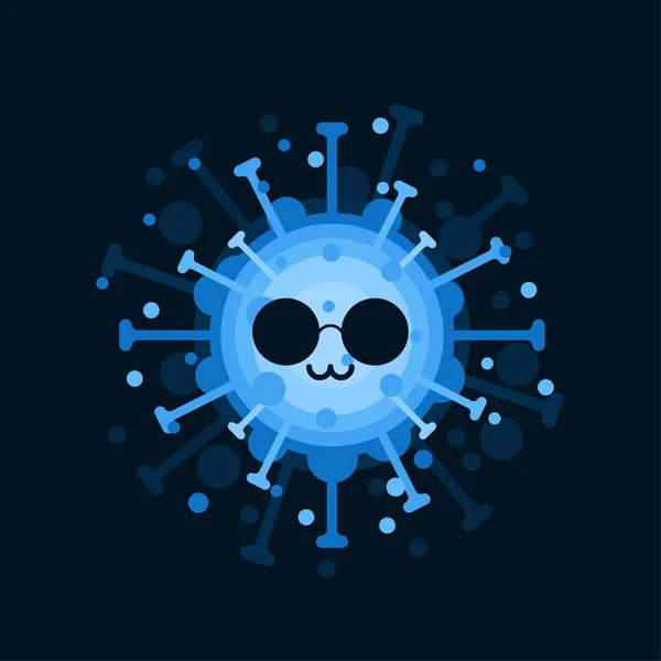 Corona Virus Χαρακτήρας Έκφραση Προσώπου Virion Του Coronavirus Έγχρωμο Φόντο — Διανυσματικό Αρχείο