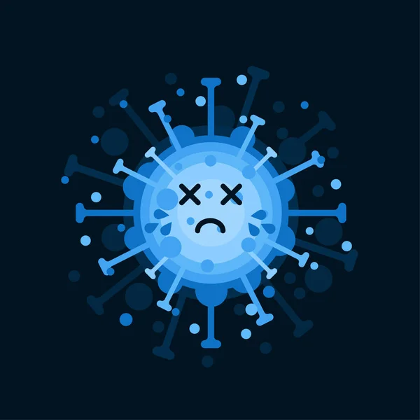 Personaje Corona Virus Con Expresión Facial Virión Coronavirus Sobre Fondo — Vector de stock