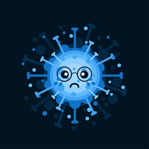 Corona Vírus Karakter Arckifejezéssel Virion Coronavirus Színes Háttér 2019 Ncov — Stock Vector