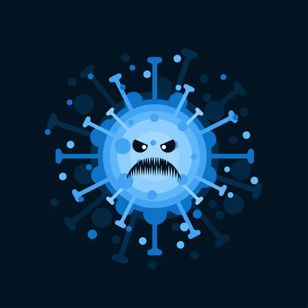 顔の表情を持つコロナウイルスのキャラクター コロナウイルスのウイルスのウイルスです 2019年 テレビ 中国で肺炎の流行を引き起こしたウイルスです 科学と医学のためのベクトル図 — ストックベクタ