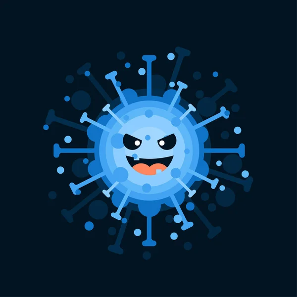 Personaje Corona Virus Con Expresión Facial Virión Coronavirus Sobre Fondo — Archivo Imágenes Vectoriales