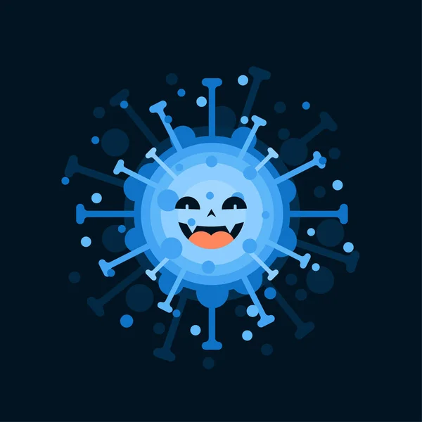 Personaje Corona Virus Con Expresión Facial Virión Coronavirus Sobre Fondo — Vector de stock