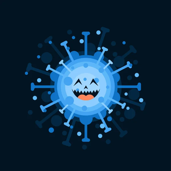 Corona Vírus Karakter Arckifejezéssel Virion Coronavirus Színes Háttér 2019 Ncov — Stock Vector