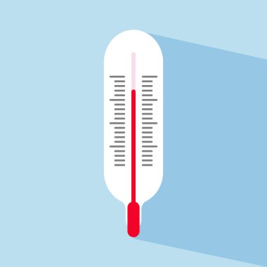 Resim tanımı Termometre simgesi düz tasarım biçimi. Basit bir ikon. Modern renkli düz simge. Web sitesi sayfası ve mobil uygulama tasarım ögesi.