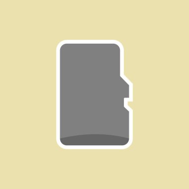 Düz stil vektör illüstrasyonlu mikro sd kart. aygıt, aygıt, multimedya, internet, depolama dosyası, kişisel elektronik, veri transferi konsepti