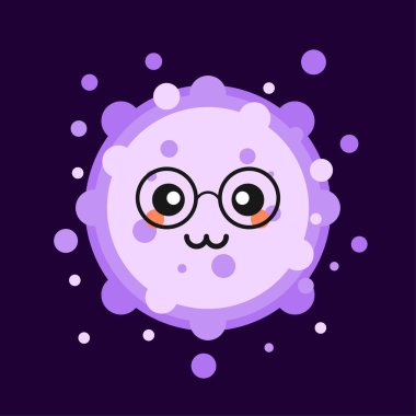 Çin, Wuhan 'dan gelen Corona Virüs çizgi film karakterleri renkli arkaplan Patojen Solunum Coronavirüsü 2019-nCoV. Poster, element, maskot, emoji ve simge için uygun bir kullanım. Covid-19, Sars, mermer, grip.