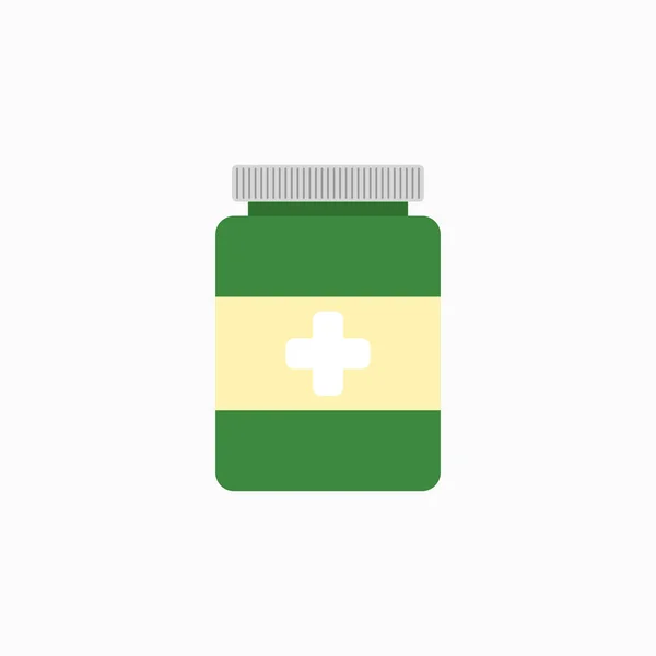 Vector Medicine Bottle Flat Illustration Medicine Bottle Isolated White Background — Stock Vector