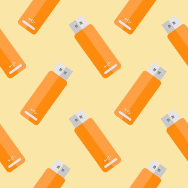 usb flaş diski dikişsiz desen vektör çizimi