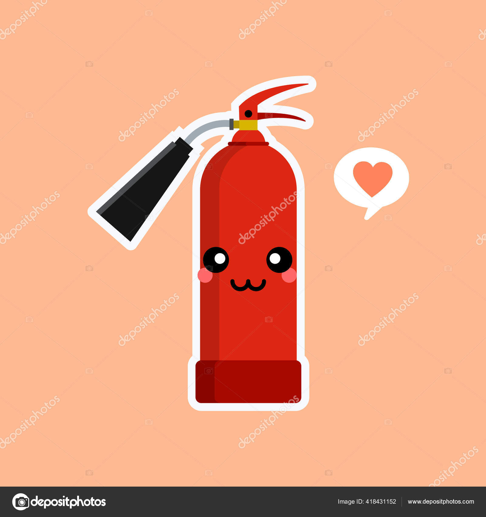 Emoticon de ícone de chama de fogo de desenho animado aceso sinal