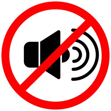 Ses veya müzik ikonu yok. İzole edilmiş dilsiz ve uyarı çizimi. Sessiz kalmak yasak ve kırmızı ışıkta..